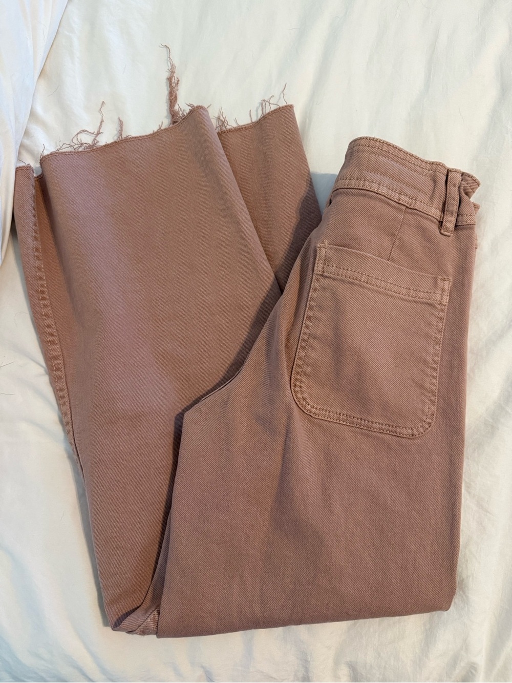Zara Straight-Leg Jeans in Mauve Pink